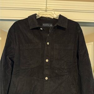 Abercrombie & Fitch Men's Black Corduroy Shirt Jacket
